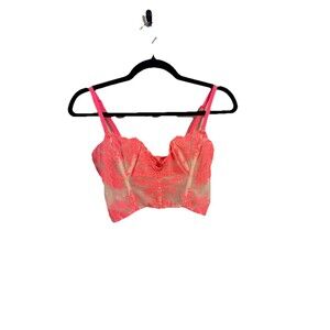 VICTORIA’S SECRET Dream Angels Salmon Pink Lace Corset Bustier Bra M